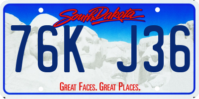 SD license plate 76KJ36