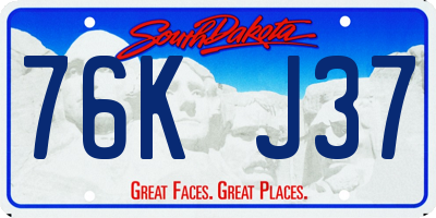 SD license plate 76KJ37