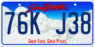 SD license plate 76KJ38