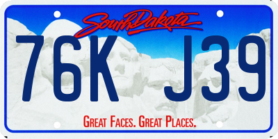 SD license plate 76KJ39