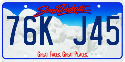 SD license plate 76KJ45