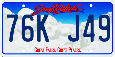 SD license plate 76KJ49