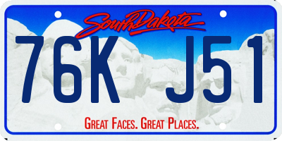 SD license plate 76KJ51