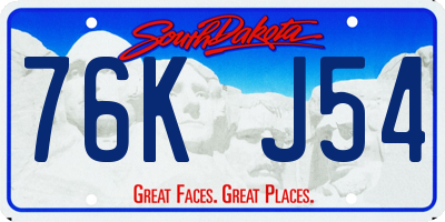 SD license plate 76KJ54