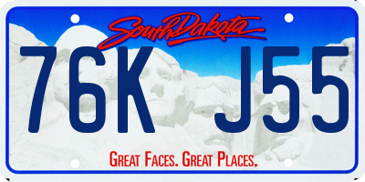 SD license plate 76KJ55