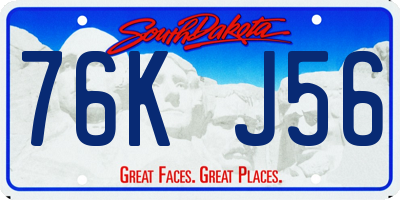 SD license plate 76KJ56
