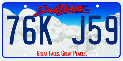 SD license plate 76KJ59
