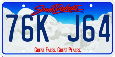 SD license plate 76KJ64