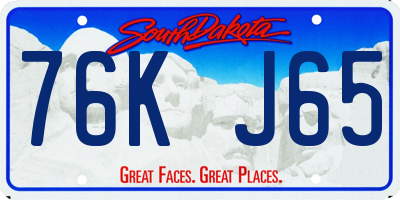SD license plate 76KJ65