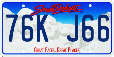 SD license plate 76KJ66