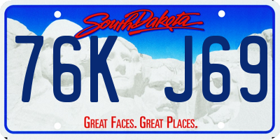 SD license plate 76KJ69