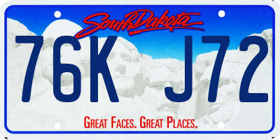 SD license plate 76KJ72