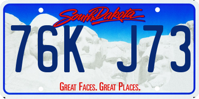 SD license plate 76KJ73