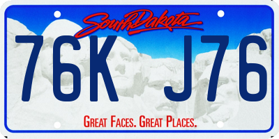 SD license plate 76KJ76