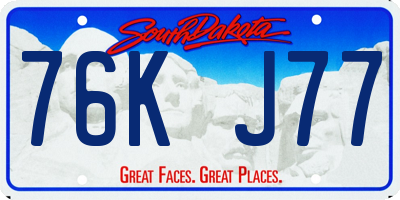 SD license plate 76KJ77