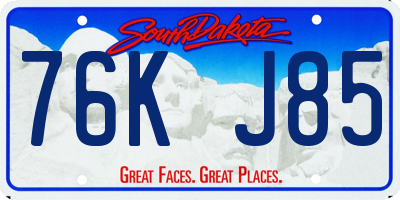 SD license plate 76KJ85