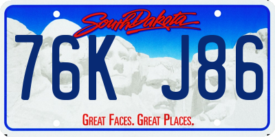 SD license plate 76KJ86