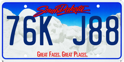 SD license plate 76KJ88