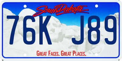 SD license plate 76KJ89
