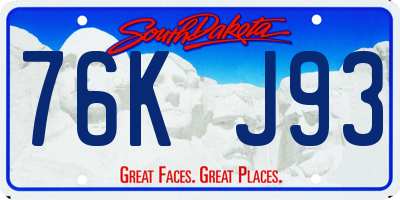 SD license plate 76KJ93