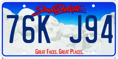 SD license plate 76KJ94