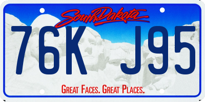 SD license plate 76KJ95