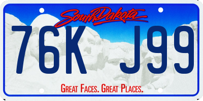 SD license plate 76KJ99
