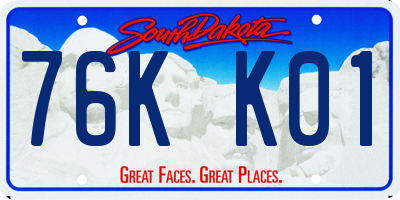 SD license plate 76KK01