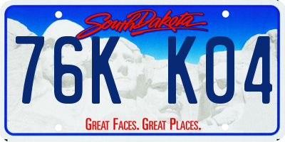 SD license plate 76KK04
