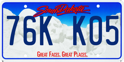 SD license plate 76KK05