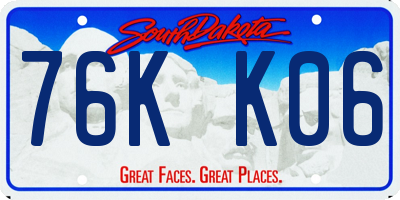 SD license plate 76KK06