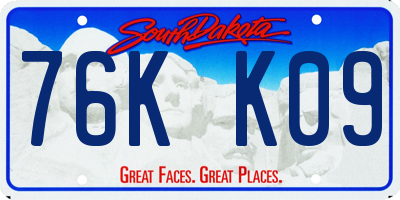 SD license plate 76KK09