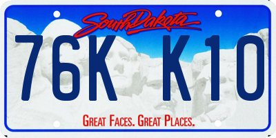 SD license plate 76KK10
