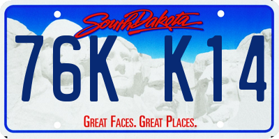 SD license plate 76KK14