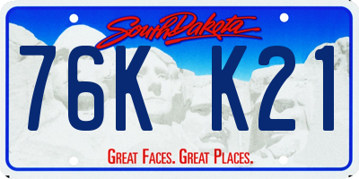 SD license plate 76KK21