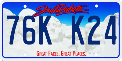 SD license plate 76KK24