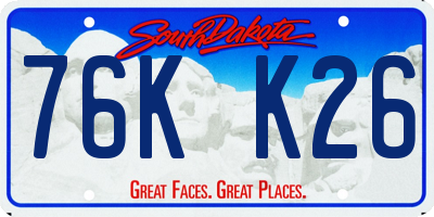SD license plate 76KK26