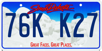 SD license plate 76KK27