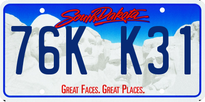 SD license plate 76KK31