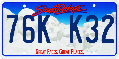 SD license plate 76KK32