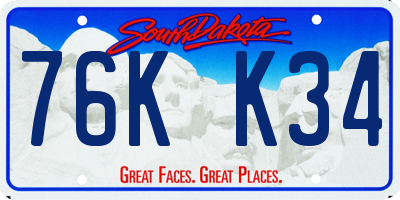 SD license plate 76KK34