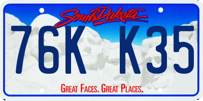 SD license plate 76KK35
