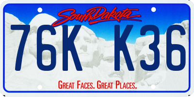 SD license plate 76KK36