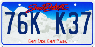 SD license plate 76KK37