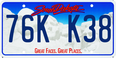 SD license plate 76KK38