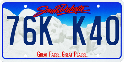 SD license plate 76KK40