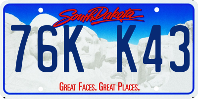 SD license plate 76KK43