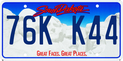 SD license plate 76KK44