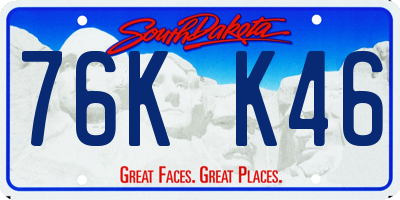 SD license plate 76KK46
