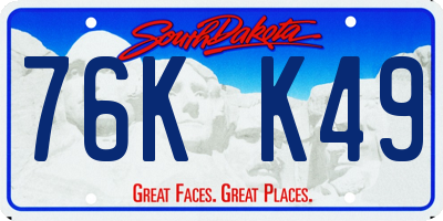 SD license plate 76KK49